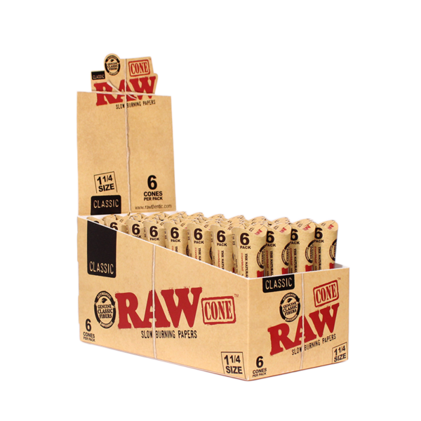 Raw Classic Cones 1&1/4 Size 6 pack