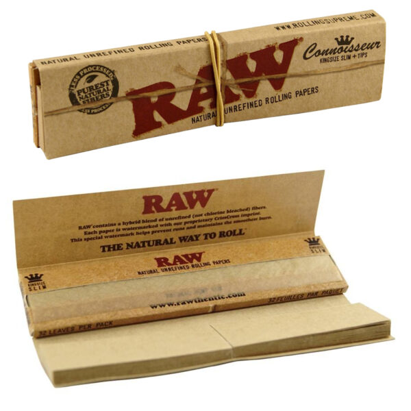 RAW Classic King Size Rolling Papers + Tips