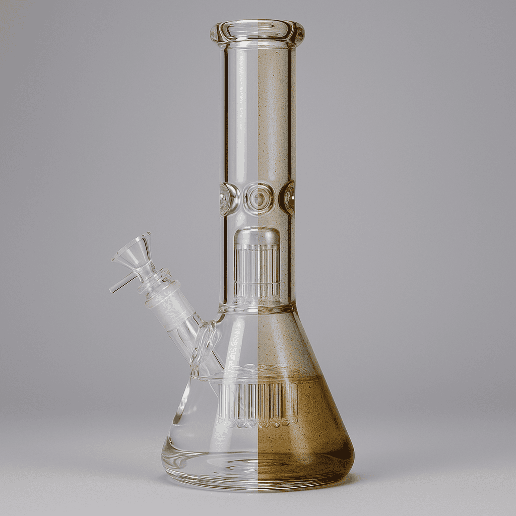 A half clean and half dirty percolator bong