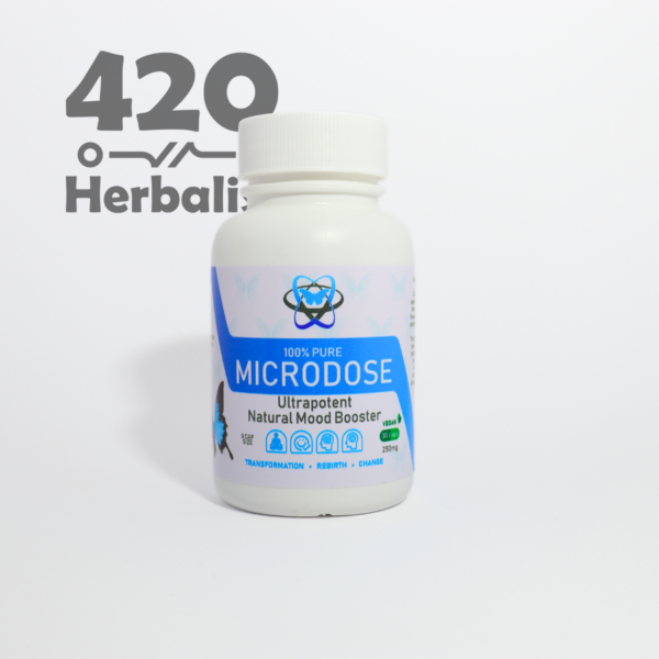 Full Spectrum Microdose Psilocybin Capsules 7.5 Grams in total, 0.25 grams per capsule, 30 capsules