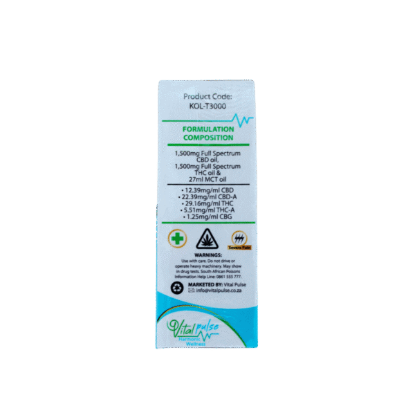 3000mg CBD1:1THC Cannabis Oil, 30ml - Image 3