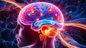 psychedelic photo of endocannabinoid System in brain