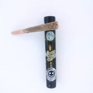 A indoor joint rolled in distillate (THC juice) and then rolled in kief (THC powder)