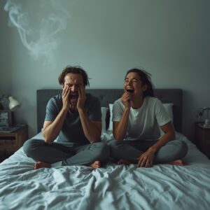 Cannabis, stressful and calm scenarios