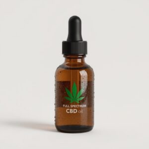 A bottle of full spectrum CBD cannabis oil