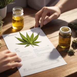 A page of information with herbal healing balms and oil n top of it