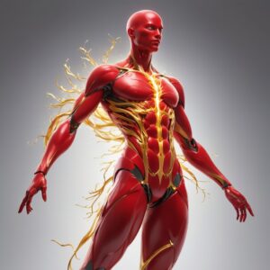 Xray vision of a red humans nervous system