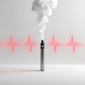 A heart rate reading behind a smoking cannabis vape