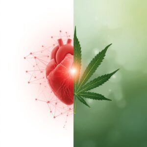 Half heart half cannabis leaf