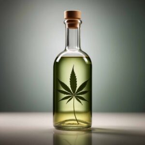 A bottle of cannabis infused alcohol 